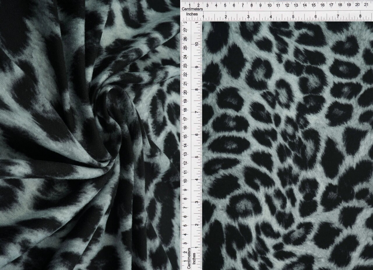 1 Yard DTY Brushed Animal Print Knit Fabric, 58/60″ Wide Polyester Spandex Blend